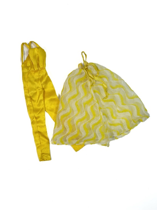 Barbie Other - 1978 Pretty Changes Barbie Yellow Satin Jumpsuit Lace Skirt Vintage Mattel